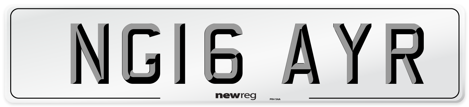 NG16 AYR Number Plate from New Reg